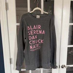 Jadelynn Brooke Gossip Girl Charcoal and Pink Sweatshirt. 💕💕💕xoxo